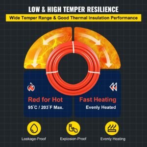 oxygen barrier 1/2 inch 300 feet tube coil evoh pex b pipe, for residential commercial radiant floor heating, red