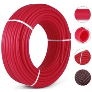 Oxygen Barrier PEX Tubing - 1/2 Inch X 500 Feet Tube Coil - EVOH PEX-B Pipe for Residential Commercial Radiant Floor Heating Pex Pipe (1/2" O2-Barrier, 500Ft/Red)