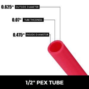 oxygen barrier pex tubing 1/2 inch x 900 feet tube coil evoh pex b pipe for residential commercial radiant floor heating pex pipe (1/2" o2 barrier, 900ft/red)