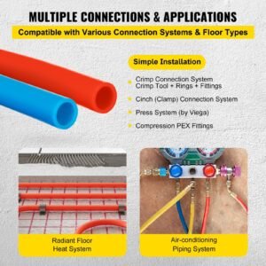 oxygen barrier pex tubing 300ft red + 300ft blue 1/2 inch radiant floor pex pipe radiant heat floor heating plumbing cold and hot water tubing