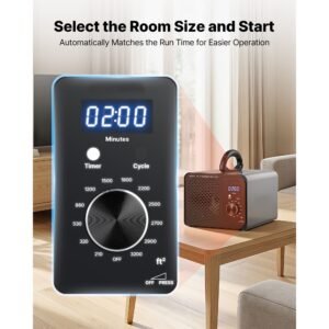 ozone generator, 36000mg/h commercial ozone machine, 15s delayed start & timer & rotary encoder knob & odor treatment cycle mode, industrial deodorizer for car, smoke odorss,up to 3200 sq.ft