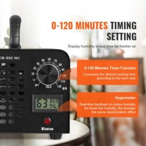 ozone generator, 36000mg/h ozone machine odor remover, high capacity commercial/industrial ozone generator machine, home air ionizers deodorizer with 0 120 min time setting for rooms, cars, pets