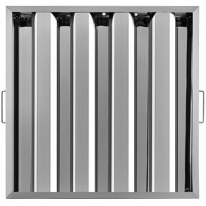 pack of 6 hood filters 19.5w x 19.5h inch, 430 stainless steel 4 grooves commercial hood filters, range hood filter for grease rated commercial kitchen exhaust hoods