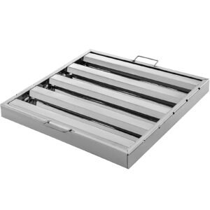pack of 6 hood filters 19.5w x 19.5h inch, 430 stainless steel 4 grooves commercial hood filters, range hood filter for grease rated commercial kitchen exhaust hoods