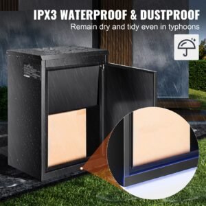package delivery boxes for outside 15.4" x 10.6" x 20.5", galvanized steel wall mount mailbox with coded lock, anti theft baffle, ipx3 waterproof lockable large mail box for porch, curbside