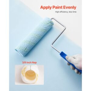 paint roller kit, 19 piece paint roller set, 4" and 9" paint rollers with 3/8" naps, paint roller frames, paint tray, roller covers, paint kit for painting walls, professional or home owners
