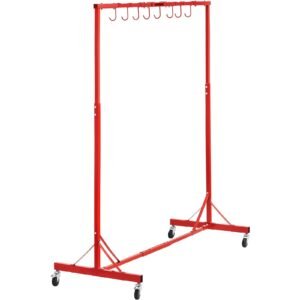 painting rack, 1500 2000 mm adjustable height, 66 lbs capacity automotive paint rack stand, 8 hooks painting drying rack with 4 swiveling wheels, auto body stand for auto repair shops & garage