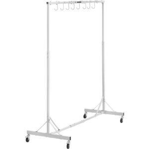 painting rack, 5 ft 7 ft adjustable height, 66 lbs capacity automotive paint rack stand, 8 hooks painting drying rack with 4 swiveling wheels, auto body stand for auto repair shops & garage