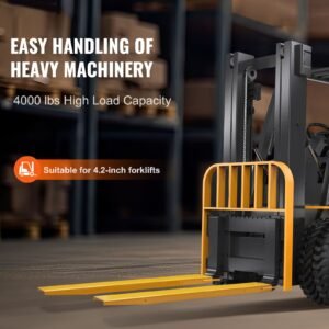 pallet fork extensions, 60" length 4.5" width, heavy duty carbon steel fork extensions for forklifts, 1 pair forklift extensions, industrial forklift fork attachments for forklift truck, yellow