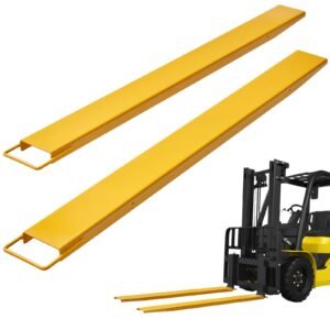pallet fork extensions, 72" length 4.5" width, heavy duty carbon steel fork extensions for forklifts, 1 pair forklift extensions, industrial forklift fork attachments for forklift truck, yellow