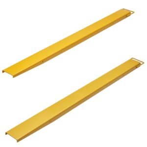 pallet fork extensions, 84" length 4.5" width, heavy duty carbon steel fork extensions for forklifts, 1 pair forklift extensions, industrial forklift fork attachments for forklift truck, yellow