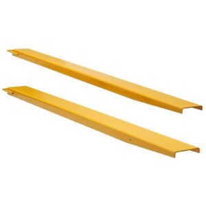 pallet fork extensions, 84" length 4.5" width, heavy duty carbon steel fork extensions for forklifts, 1 pair forklift extensions, industrial forklift fork attachments for forklift truck, yellow