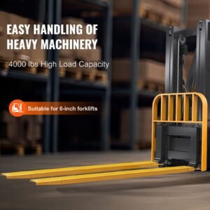 pallet fork extensions, 96" length 6.5" width, heavy duty carbon steel fork extensions for forklifts, 1 pair forklift extensions, industrial forklift fork attachments for forklift truck, yellow