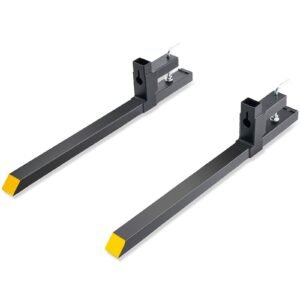 Pallet Forks, 2000 lbs Capacity Clamp on Pallet Forks, 43" Tractor Bucket Forks, Heavy Duty Front Loader Attachment for Tractor, Skid Steer, Loader Bucket, Tractor Forks for Agriculture and Farm
