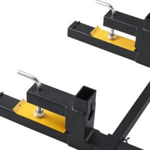 pallet forks, 2000 lbs tractor bucket forks, 60" total length clamp on pallet forks with adjustable stabilizer bar, heavy duty pallet forks for tractor attachments, skid steer, loader bucket