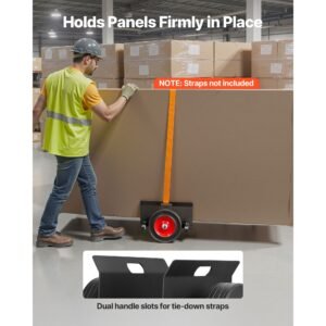panel dolly, 1000 lbs load capacity, drywall mover with 10 inch rubber wheels fits different terrain, adjustable clamp panel cart for steel panels, mattress, doors and drywall sheet, black