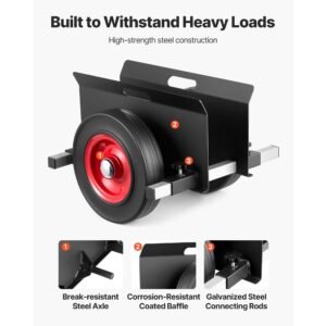 panel dolly, 1000 lbs load capacity, drywall mover with 10 inch rubber wheels fits different terrain, adjustable clamp panel cart for steel panels, mattress, doors and drywall sheet, black