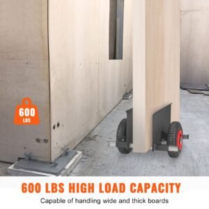 panel dolly, 600lbs capacity slab dolly, heavy duty drywall mover with 8" pneumatic wheels, adjustable clamp panel cart for drywall sheet, material handling, all terrain moving cart