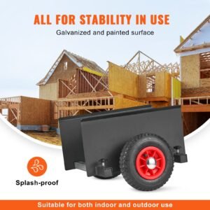 panel dolly, 600lbs capacity slab dolly, heavy duty drywall mover with 8" pneumatic wheels, adjustable clamp panel cart for drywall sheet, material handling, all terrain moving cart