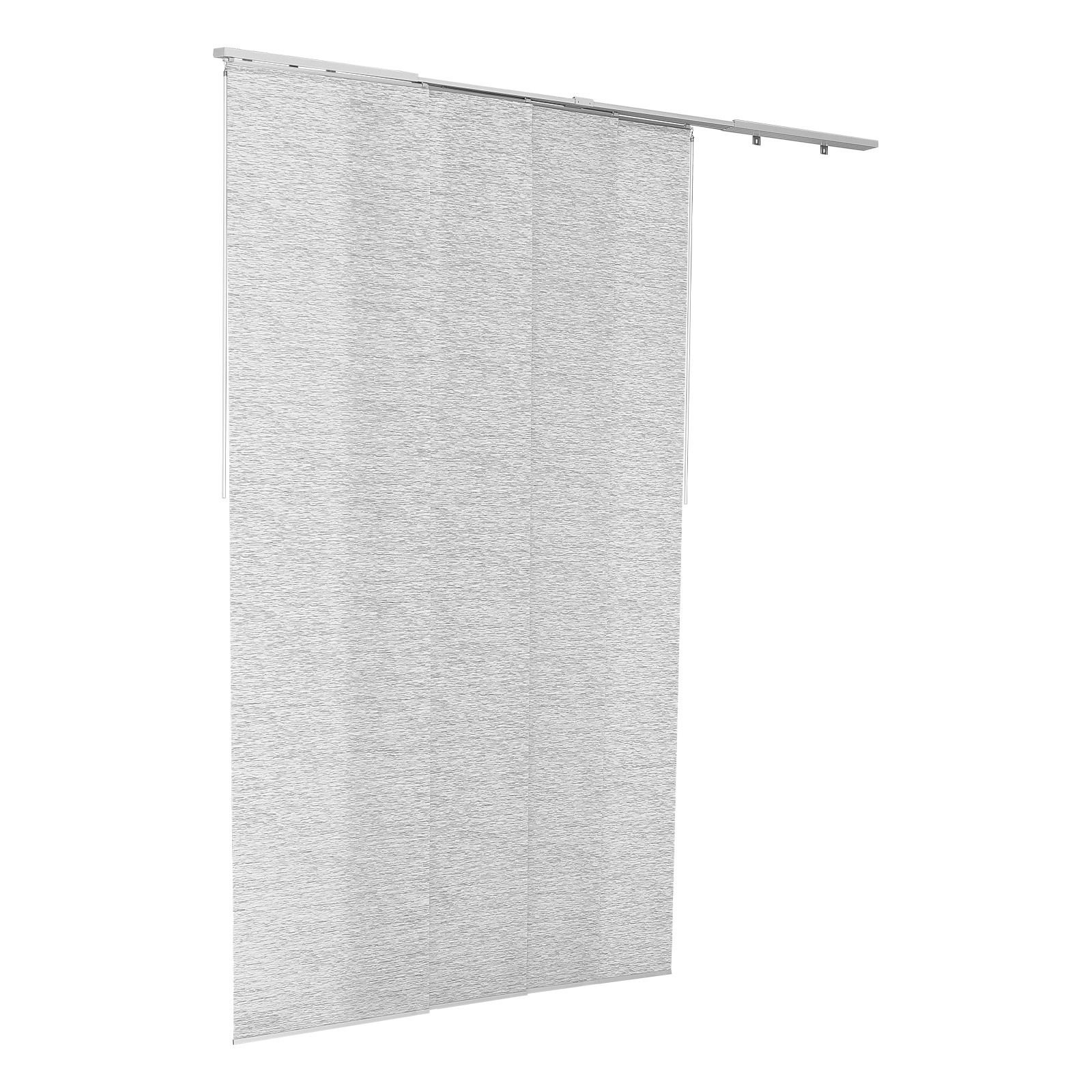 panel track blinds, extendable track from 45.8 in to 86 in w, trimmable panel curtains up to 96 in h, adjustable vertical panel blinds for sliding doors, patio doors, room divider, window, gray