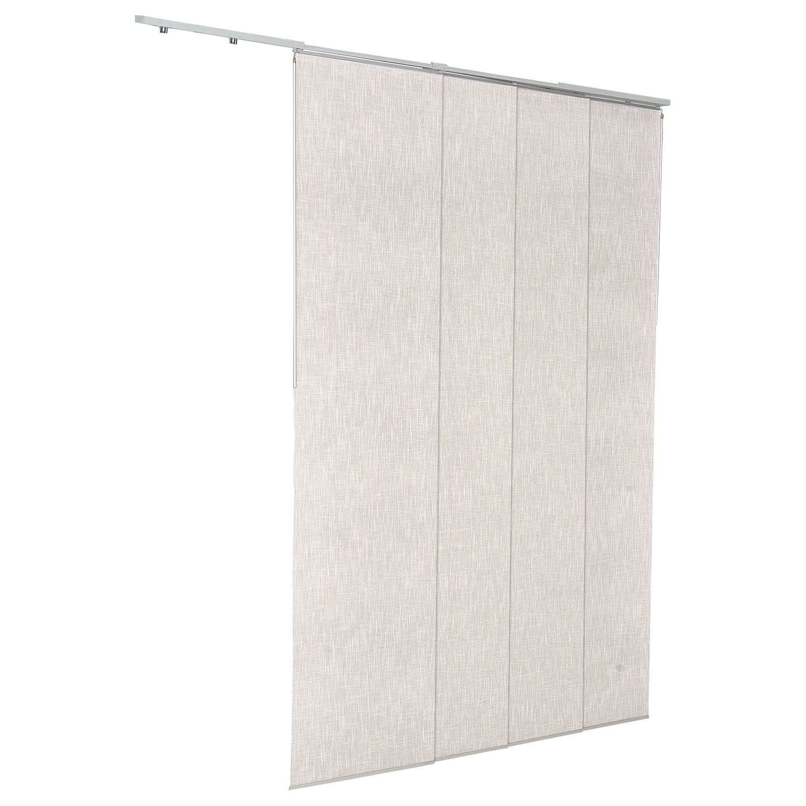 panel track blinds, extendable track from 45.8 in to 86 in w, trimmable panel curtains up to 96 in h, vertical blackout panel blinds for sliding doors, patio doors, room divider, light gray