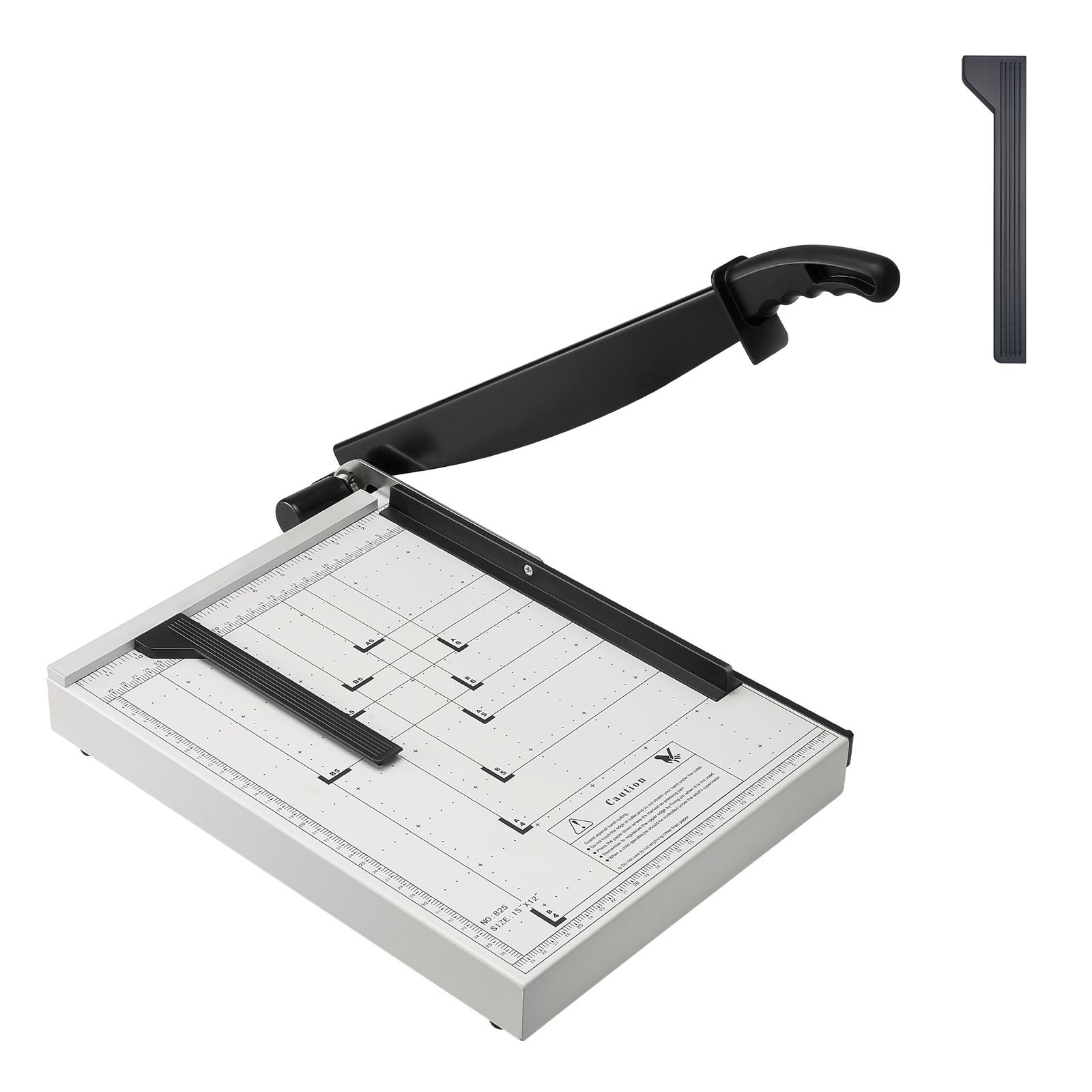 paper cutter, guillotine trimmer, 15" cut length, 16 sheets capacity, heavy duty guillotine paper cutter with guard rail/blade lock for cardstock/cardboard, paper trimmer for home office school