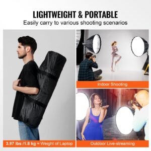 parabolic softbox, 33 in / 850 mm, quick release and quick fold, lightweight and portable, universal bowens mount, 4 lighting effects, fits for professionoal photography, daily filming