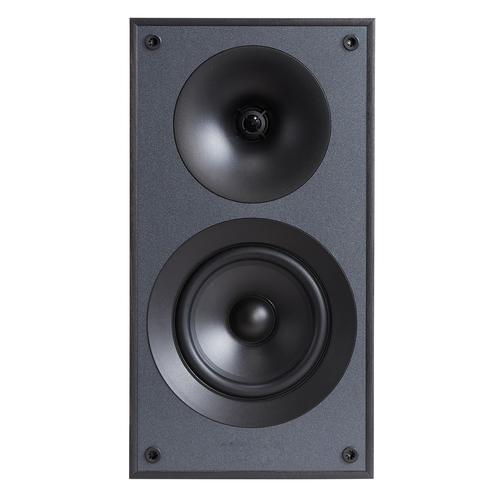 passive bookshelf speaker, 300w, book shelf stereo speakers with 5.25 inch woofer and 1 inch tweeter, detachable grille, 65hz 20khz frequency response, wooden enclosure (1 pair)