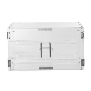 Pastry Display Case, 2-Tier Commercial Countertop Bakery Display Case, Acrylic Display Box with Rear Door Access & Removable Shelves, Keep Fresh for Donut Bagels Cake Cookie, 20.7"x13.2"x11.9"