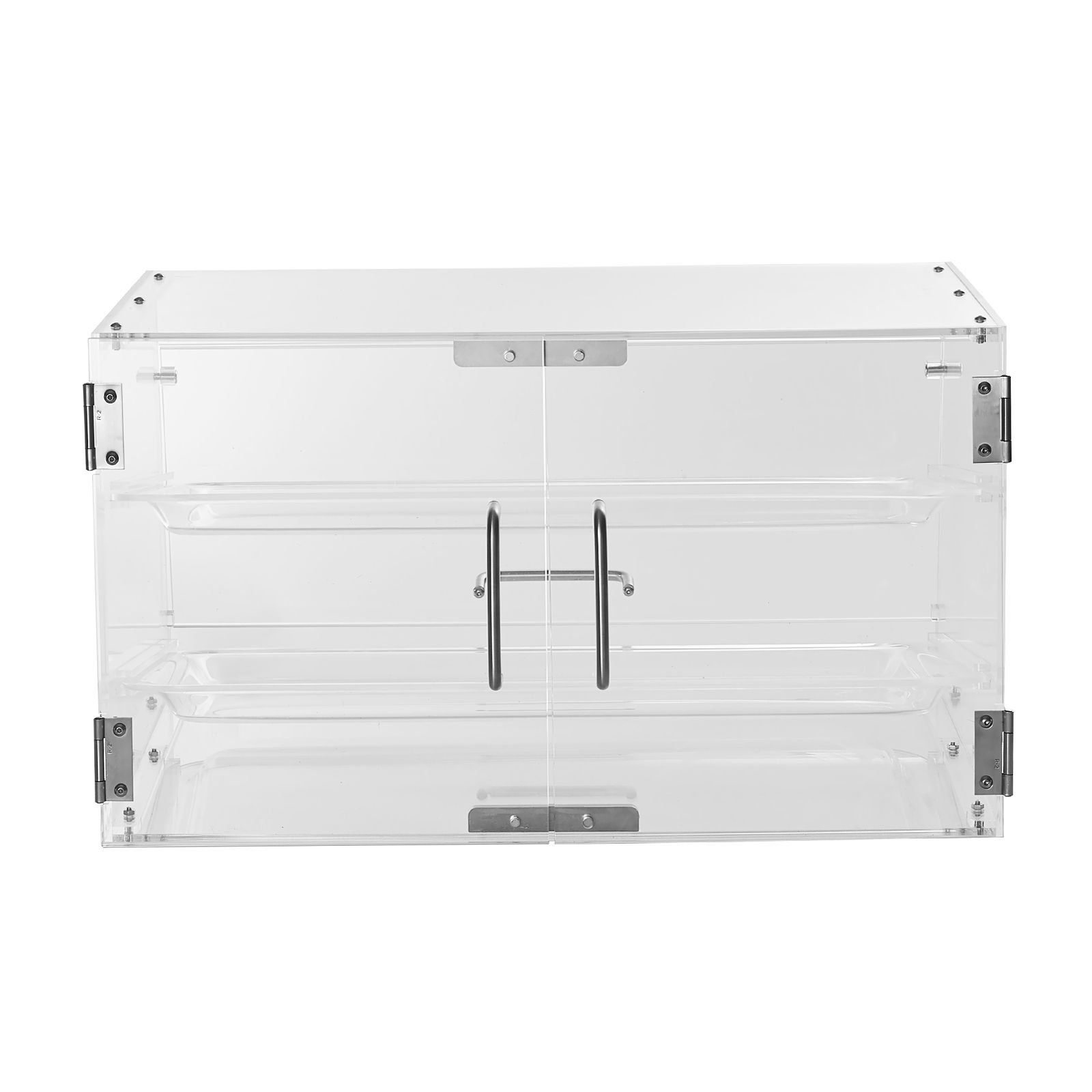 pastry display case, 2 tier commercial countertop bakery display case, acrylic display box with rear door access & removable shelves, keep fresh for donut bagels cake cookie, 20.7"x13.2"x11.9"