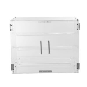pastry display case, 3 tier commercial countertop bakery display case, acrylic display box with rear door access & removable shelves, keep fresh for donut bagels cake cookie, 20.7"x17"x16.3"