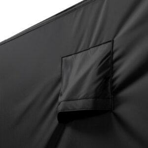 patio furniture cover, 420d heavy duty waterproof outdoor dining table and chairs cover, large rectangular patio table covers with air vent for all weather, 126l x 63w x 28h inch, black