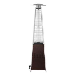 Patio Heater for Outdoor Use, 48000BTU Pyramid Propane Heater w/Wheels, Quartz Glass Tube Outdoor Patio Flame Heater for Patio, Party, Backyard, Garden, Decoration, Hammered Bronze