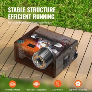 pcp air compressor, 4500psi portable pcp airgun compressor with built in converter, auto stop | dc12v/ac120v | oil & water free paintball tank compressor pump for air rifle, scuba diving bottle
