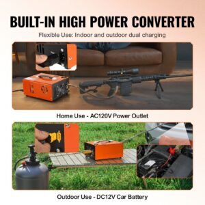 pcp air compressor, 4500psi portable pcp airgun compressor with built in converter, auto stop | dc12v/ac120v | oil & water free paintball tank compressor pump for air rifle, scuba diving bottle