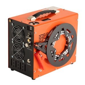 pcp air compressor, 4500psi/30mpa portable pcp airgun compressor with built in power converter, auto stop | dc12v/ac120v | oil & water free air rifle, paintball and scuba tank compressor pump