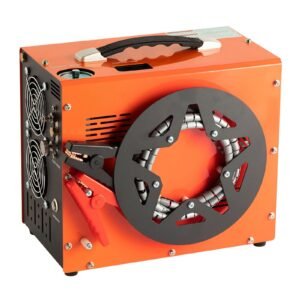 pcp air compressor, 4500psi/30mpa portable pcp airgun compressor with built in power converter, auto stop | dc12v/ac120v | oil & water free air rifle, paintball and scuba tank compressor pump