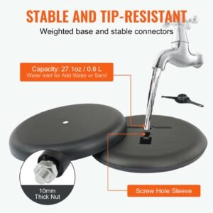 pedestal sign holder, 11 x 17 inch vertical and horizontal adjustable poster stand, heavy duty floor standing sign holder with round base for display, advertisement, and outdoor, black