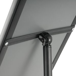 pedestal sign holder, 8.5 x 11 inch vertical and horizontal adjustable poster stand, heavy duty floor standing sign holder with round base for display, advertisement, and outdoor, black