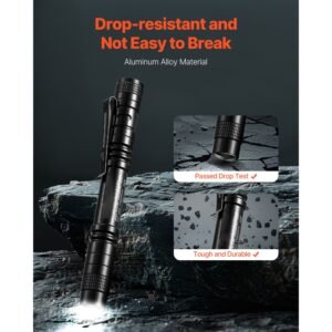 pen light, 2 pack 100 lumens pocket flashlight with clip, ipx4 waterproof portable penlight, compact and lightweight for tight spaces, work, inspection, emergency, mechanics, outdoor use