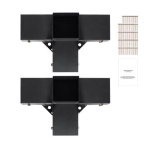 pergola bracket kit 4''x4''(inner size 3.6x3.6), 2pcs 4 way heavy duty corner bracket woodworks diy post base kit, easy installation wooden beams for gazebos, patio pergolas, log cabin outdoor