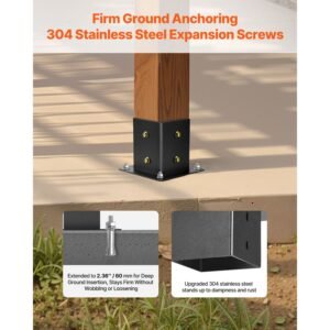 pergola kit, 4x4 inch pointed roof pergola brackets for 3.5x3.5 in lumbers in actual size, 3 way / 4 way gazebo bracket with post bases & ridge brackets for outdoor pergolas gazebo shed, 14 pcs