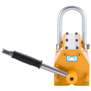 permanent magnetic lifter, 2200 lbs pulling capacity, heavy duty n42 neodymium lifting magnet with release handle and steel hook, used in shop crane and hoist, for lifting plate steel, board