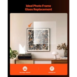 pet/plexiglass sheets, 5 pack plastic sheet, 24 x 36 inch 0.04 inch thick transparent clear flexible plastic panels for craft, replacement picture frame glass, diy display project, easy to cut