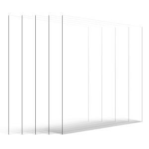 PET/Plexiglass Sheets, 5-Pack Plastic Sheet, 24 x 36 Inch 0.04 Inch Thick Transparent Clear Flexible Plastic Panels for Craft, Replacement Picture Frame Glass, DIY Display Project, Easy to Cut