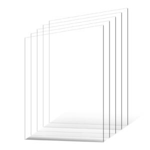pet/plexiglass sheets, 5 pack plastic sheet, 24 x 36 inch 0.04 inch thick transparent clear flexible plastic panels for craft, replacement picture frame glass, diy display project, easy to cut