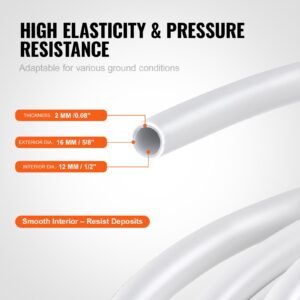 pex al pex tube, 984ft, 5/8'' diameter aluminum plastic composite pipe oxygen barrier radiant floor pex pipe, 0.08'' thickness radiant heat floor plumbing inner aluminum layer pex tubing pipe