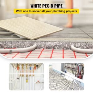 pex pipe, 1 inch x 500 ft pex tubing, non oxygen barrier white pex b pipe, flexible pex water line for rv sewer hose, plumbing, radiant heating
