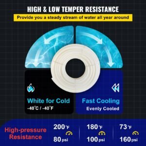pex pipe, 1 inch x 500 ft pex tubing, non oxygen barrier white pex b pipe, flexible pex water line for rv sewer hose, plumbing, radiant heating