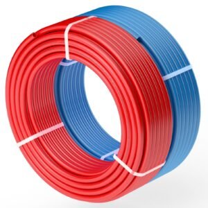 pex pipe 1/2 inch, 2 x 100 feet length pex a flexible pipe tubing for potable water, pex water lines for hot/cold water & easily restore, plumbing applications with free cutter, blue & red